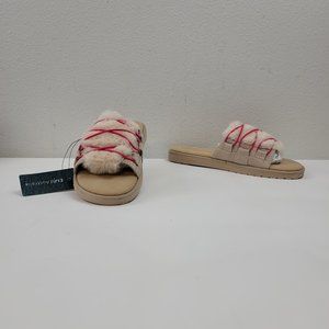 New! Emu Australia slippers ever natural cushioned slide on laced top women's 8